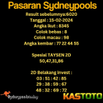 prediksi togel sydney kastoto