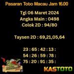 Prediksi TOTO MACAU Jam 16.00