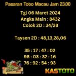 Prediksi TOTO MACAU Jam 23.00