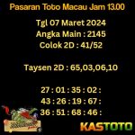 Prediksi TOTO MACAU Jam 13.00