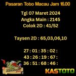 Prediksi TOTO MACAU Jam 16.00