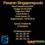 PREDIKSI TOGEL SINGAPORE KASTOTO