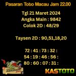 Prediksi TOTO MACAU Jam 22.00 Hari Ini