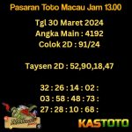 Prediksi TOTO MACAU Jam 13.00 Hari Ini