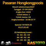 PREDIKSI TOGEL HONGKONG KASTOTO