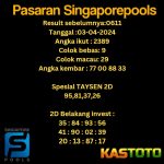 PREDIKSI TOGEL SINGAPORE KASTOTO