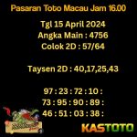 Prediksi TOTO MACAU Jam 16.00 Hari Ini