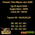 Prediksi TOTO MACAU Jam 23.00 Hari Ini