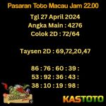 Prediksi TOTO MACAU Jam 22.00 Hari Ini