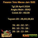 Prediksi TOTO MACAU Jam 19.00 Hari Ini