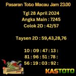 Prediksi TOTO MACAU Jam 23.00 Hari Ini