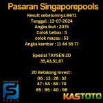 prediksi singapore hari ini tgl 13-07-2024